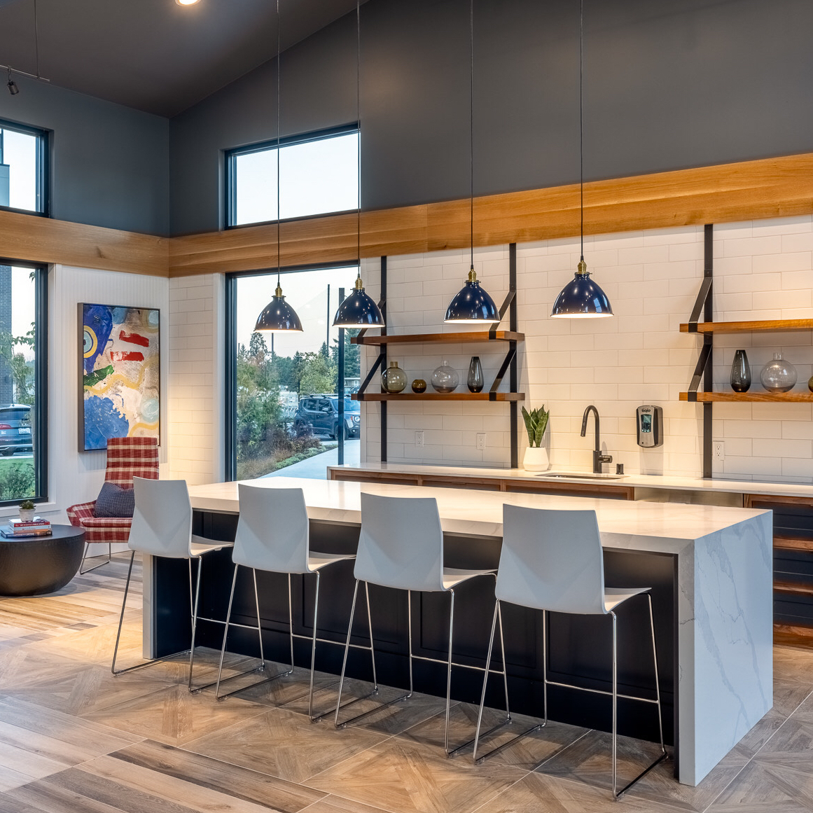 Gladstone Pendant Light | Photo Courtesy of The Lighting Group, Sechrist Design, Brent Smith Photography and Ethos Community in Kent, Washington